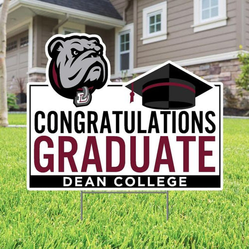 Dean College Bulldogs Lawn Grad Sign