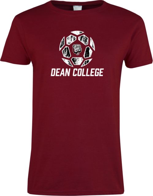 Dean College Ladies T Shirt Distressed Soccer Design - ONLINE ONLY