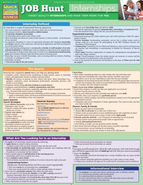 JOB HUNT INTERNSHIPS